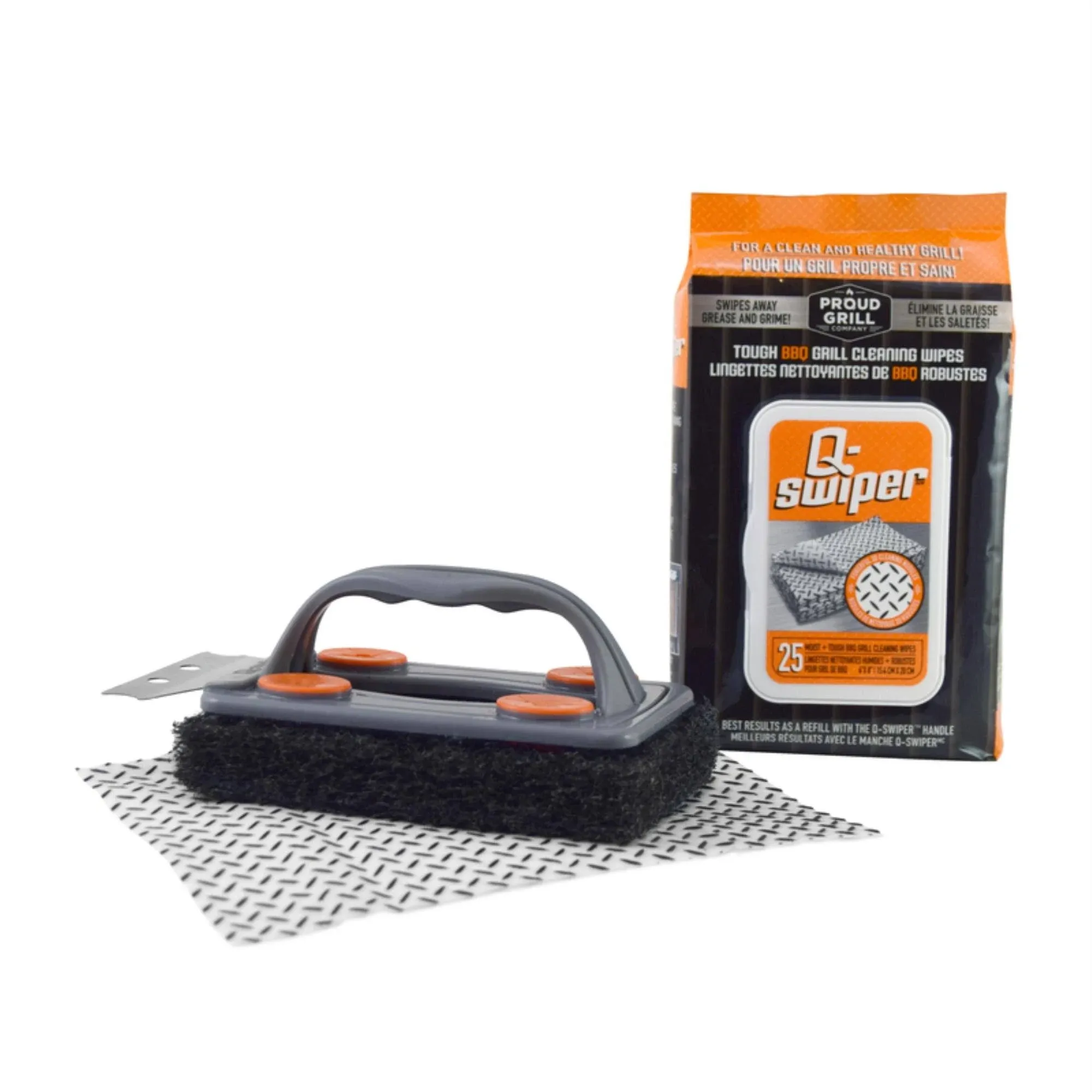 Grill Cleaner Kit, 1 Grill Brush with Scraper and 25 Grill Cleaning Wipes