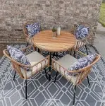 YITAHOME 5 Pieces Outdoor Patio Dining Table Chair Set,Wicker Patio Dining Set,O