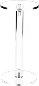 Plymor Clear Acrylic Round Barbell Pedestal Display Riser 6.375 inches (Height) x 3 inches (Depth) (3/16 inches Thick)