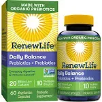 Renew Life Daily Balance Probiotics + Prebiotics (60 Capsules)