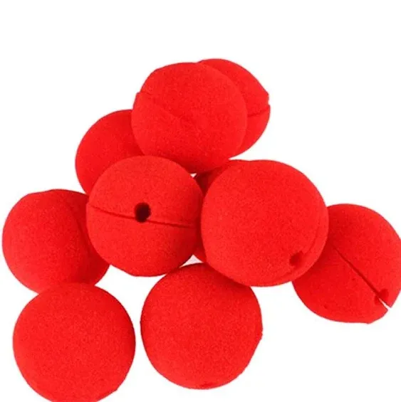 TIHOOD 35PCS 2"x2" Red Circus Clown Nose Bulk for Party Halloween Costume Supplies Christamas