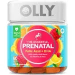 Olly The Essential Prenatal Gummy Multivitamin, 30 Day Supply ( Gummies), Sweet, Folic Acid, Vitamin D, Omega 3 DHA, Chewable Supplement, White Citrus