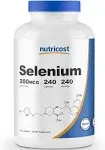 Nutricost Selenium 200mcg, 240 Vegetarian Capsules, Non-GMO, Gluten Free L-Selenomethionine 240 Count (Pack of 1)