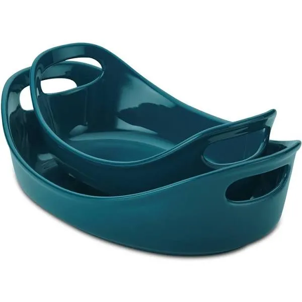 Rachael Ray Oval Bakers, Ceramic Bakeware, 2 Piece Set