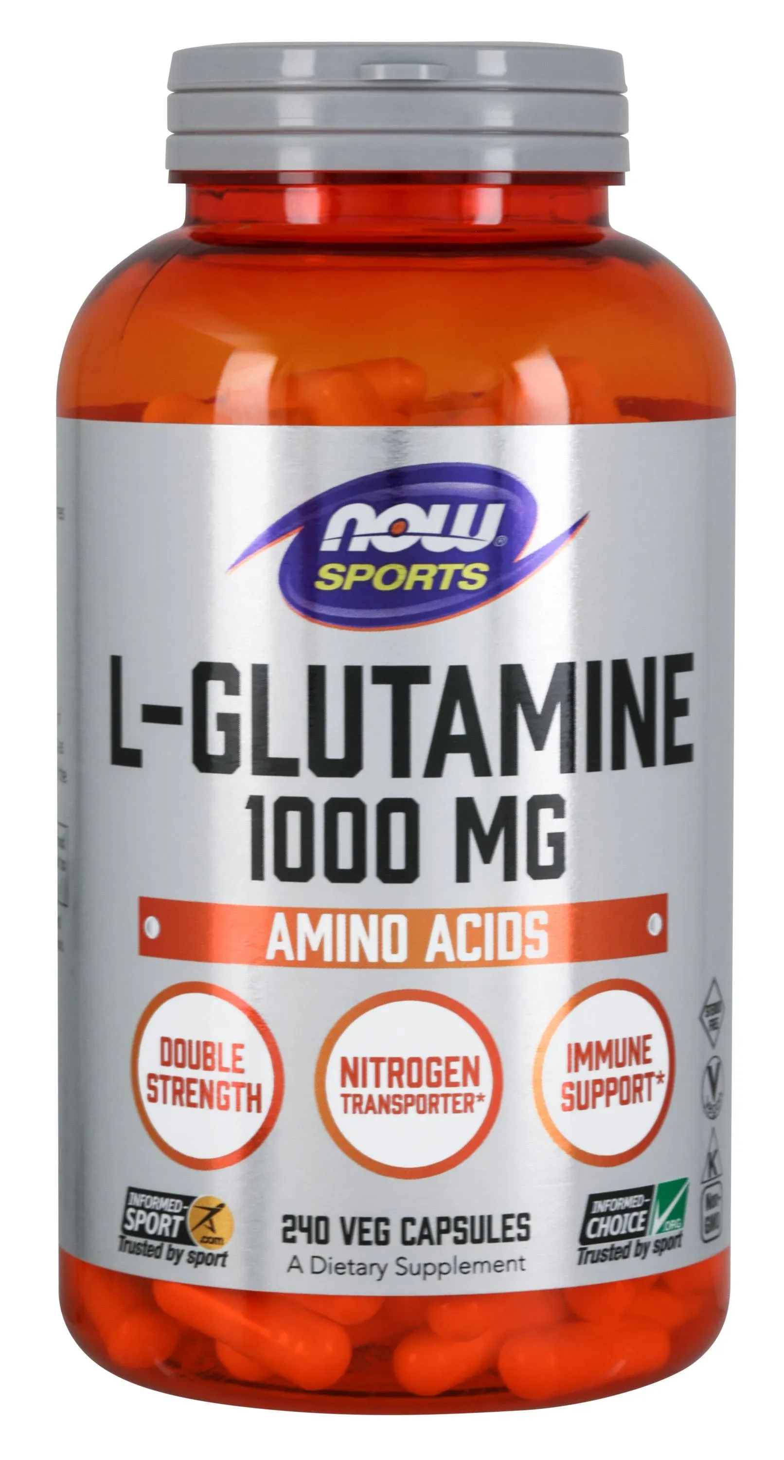 Now Foods L Glutamine 1000 mg 240 Capsules