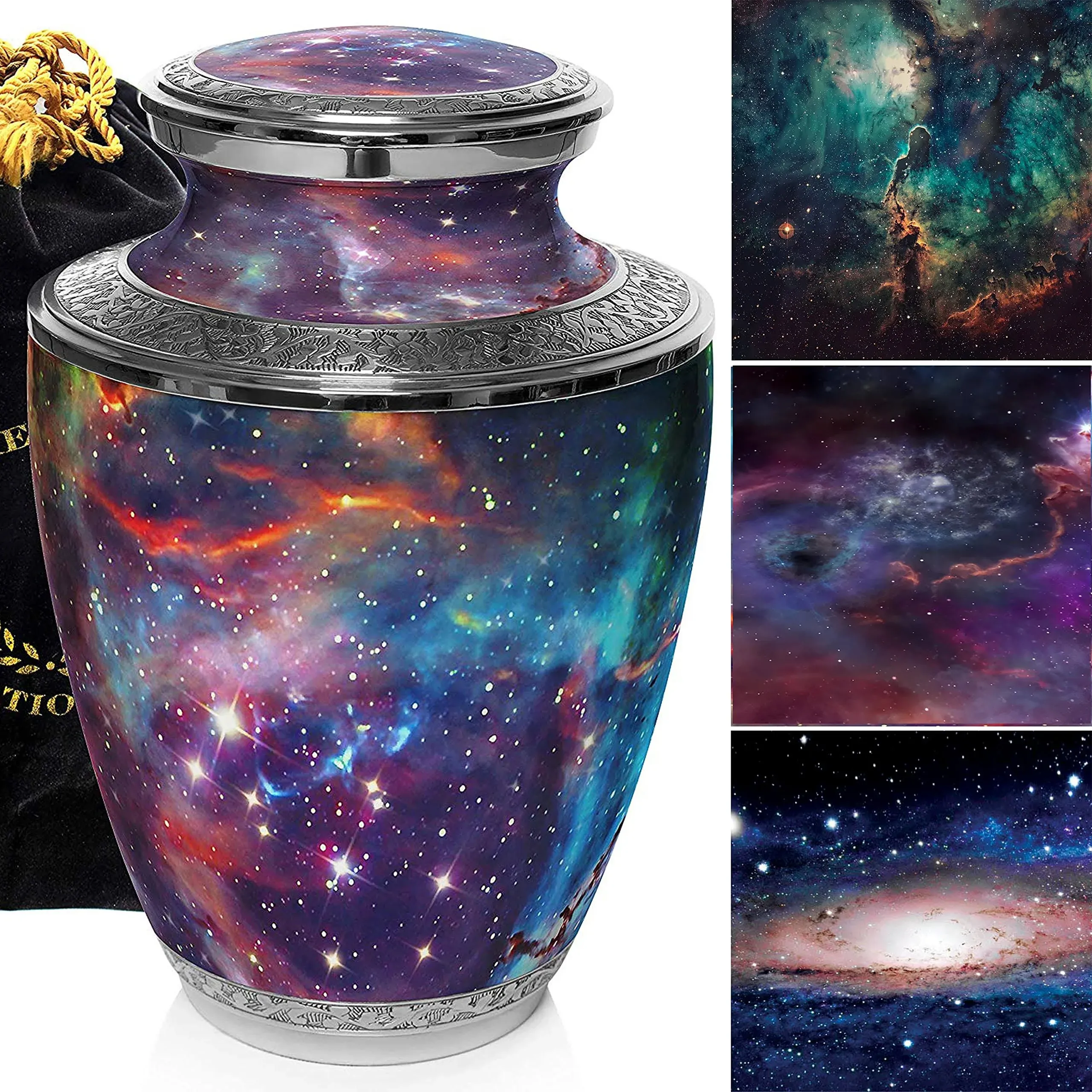 Cosmic Galaxy Cremation Urn for Human Ashes Adult Female for Funeral Burial &amp;...