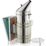 12-1/2&#034; Stainless Steel Bee Hive Smoker with Heat Shield Beekeeping Equipment