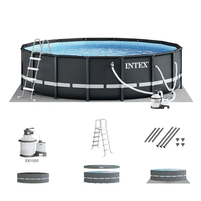 Intex Ultra XTR Frame 14' x 42" Round Above Ground Outdoor Swimming Pool Set