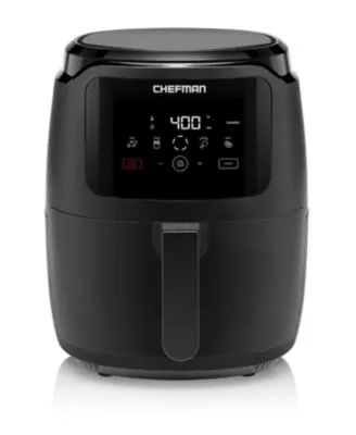 Chefman Digital Air Fryer, 5-Quart Capacity, Shake Reminder, Matte Black