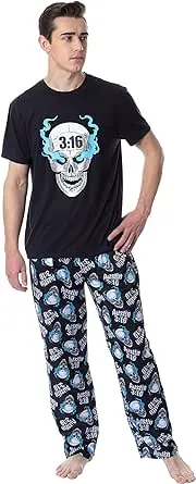 WWE Mens&#039; Wrestling Stone Cold Steve Austin 3:16 Sleep Pajama Set