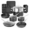 Granitestone 15-Piece Nonstick Cookware&Bakeware Set in Black