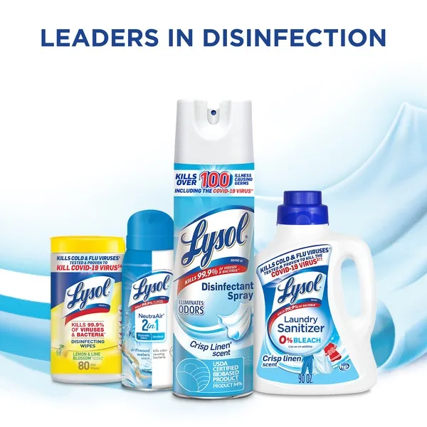 Lysol Disinfectant Spray, Crisp Linen, 19 OZ