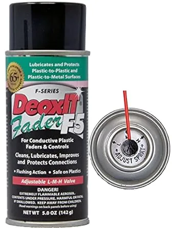 CAIG LABORATORIES DeoxIT Fader F5S-H6 Spray, Contact Cleaner/Lube/Protector for Conductive Plastics & Carbon Controls, 142g, Pack of 1