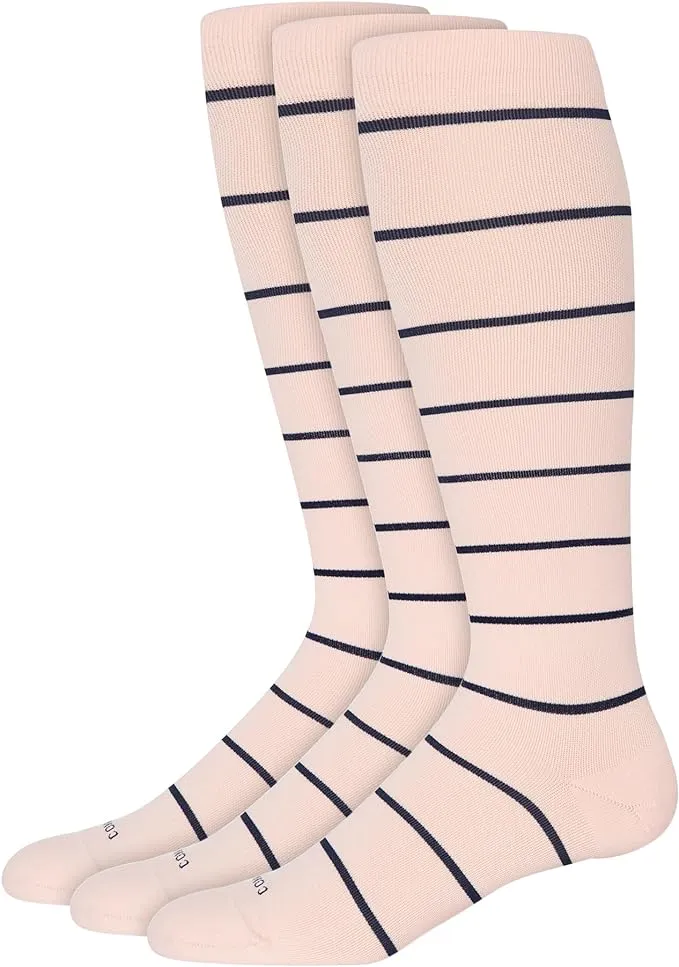 Comrad Nylon Knee High Socks - 15-20mmHg Graduated Compression Socks - Soft & Breathable Support Unisex Socks