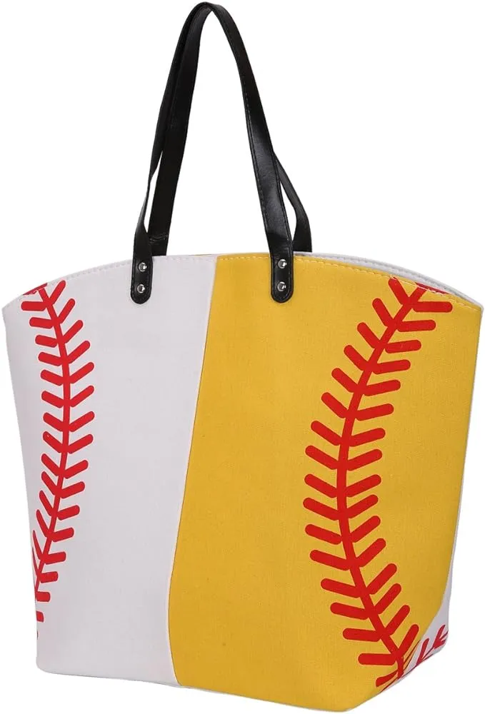 E-FirstFeeling Large Baseball Tote Bag Sports Prints Utility Tote Beach Bag Trav