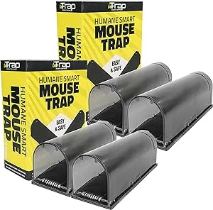 iTrap iTrap-001-S2-2PK Humane Live Catch & Release Smart Mouse Trap Safe Around Pets Children, Set of 4