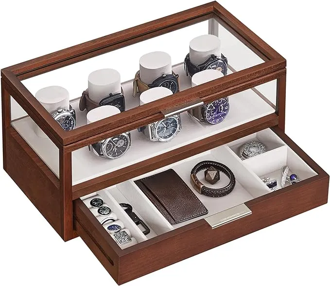 SONGMICS 2-Tier Watch Case