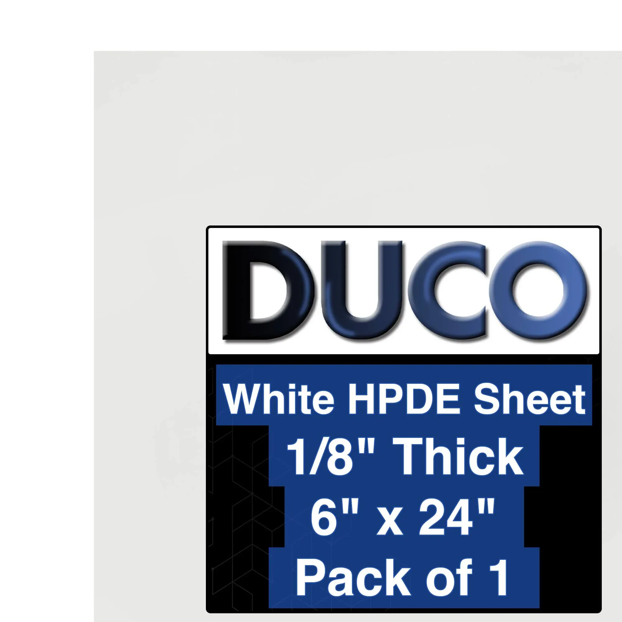 Duco Natural White HDPE Sheet- USA-Made 1/8 inch Thick, 6" x 24" High-Density Polyethylene Plastic Sheet - D.I.Y. Cutting Board, Industrial