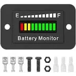 Battery Monitor 12V 24V 36V 48V 60V 72V, Car Golf Cart Battery Indicator Meter