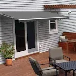 Aleko 10' x 8' Retractable Patio Awning, Gray Color