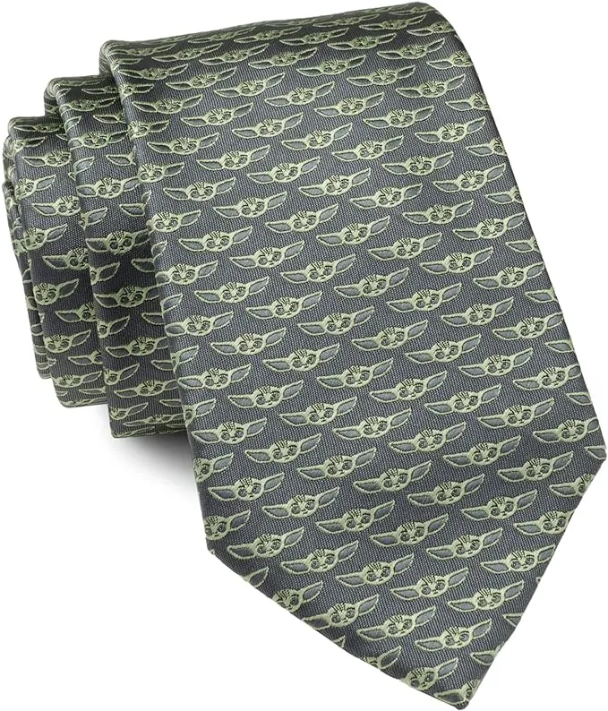 Star Wars Men's Mandalorian Blue Stripe Dotted Tie