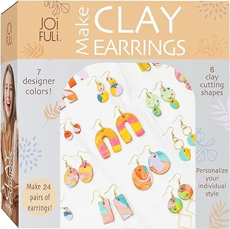 JOiFULi 132 PC- Complete DIY Friendship Craft Set for Teens, Ages 12+ Aesthetic Polymer Clay Earring Jewelry Craft Making Set