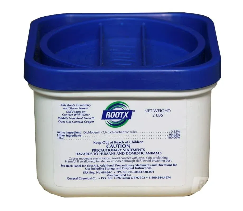 RootX - 2 LB. JAR (No Funnel/Applica<wbr/>tor) Foaming Root Control for Sewer Lines...