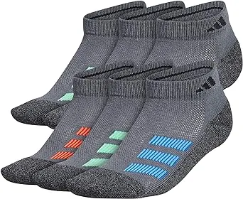 adidas Kids-Boy's/Girl's Cushioned Angle Stripe Low Cut Socks (6-Pair)