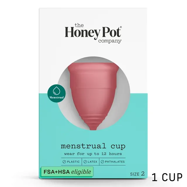 The Honey Pot Company, Silicone Menstrual Cup, BPA Free, Size 1 for Light-Medium flow, 1ct