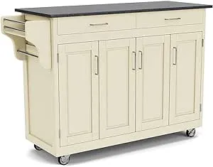 Create-a-Cart Off-White Kitchen Cart