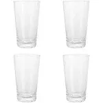 Elle Decor Ribbed Highball Glasses, Set of 4, 16oz Tall Drinking Glasses, For Gin and Tonics, Cocktails, and Juice, Stackable Vintage Style