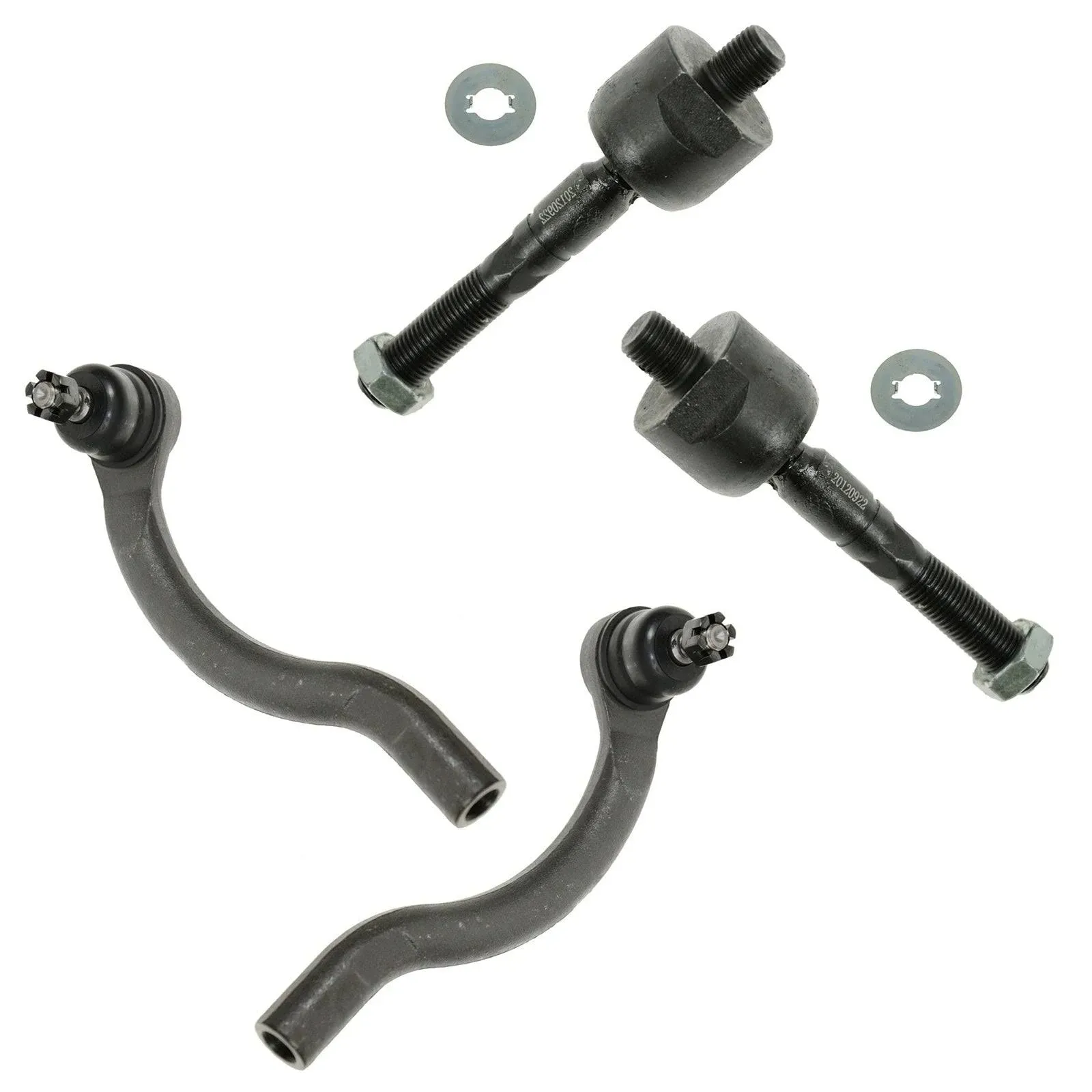 TRQ® PSA55341 - Front Driver and Passenger Side Inner and Outer Steering Tie Rod End Kit