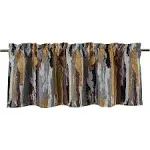 Driftaway Paint Brush Watercolor Lined Thermal Insulated Blackout Window Curtain Valance Rod Pocket Gold Black Ink Stripe Pattern 2 Layers 52 inch