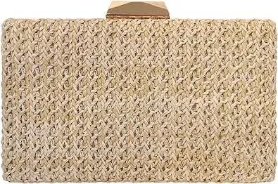 Natural Straw Box Clutch