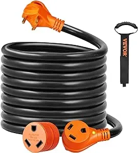 VEVOR 25ft RV Extension Cord Power Cord 30Amp NEMA TT-30R/NEMA TT-30P ETL Listed