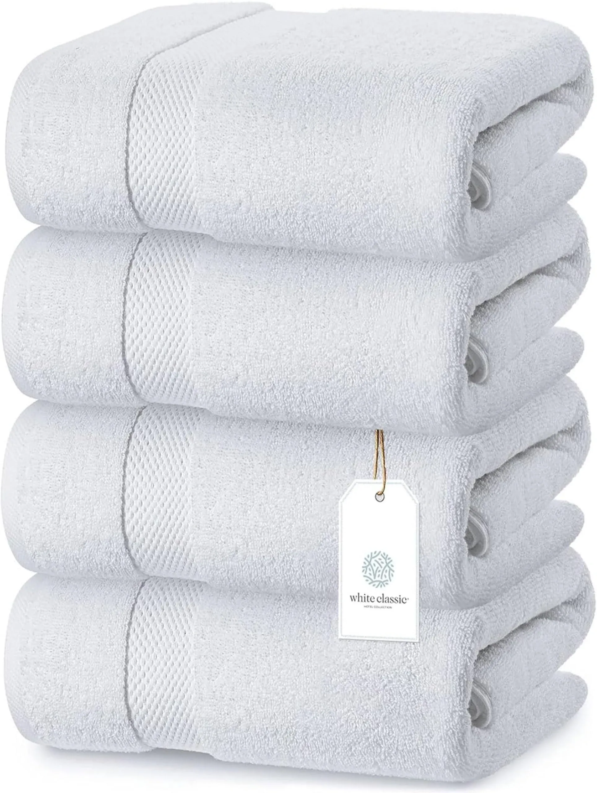 Luxury White Bath Towels Large - Circlet Egyptian Cotton | Highly