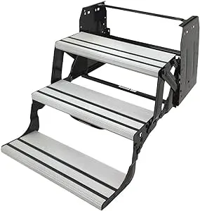 Lippert Components 432696 Alumi-Tread Triple Manual Step , Black