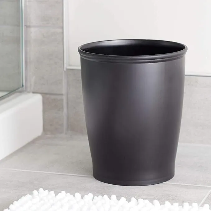 iDesign Kent Wastebasket Trash Can, Black