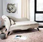 Safavieh Caiden Velvet Chaise with Pillow - Tan