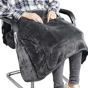 MAXTID Weighted Lap Blanket for Adults 8 Pounds Small Weighted Throw Blanket Travel Heavy Lap Pad Soft Velveteen Sofa Throw Blanket 39in x 23in 8 Lbs - Dark Grey, Machine Washable