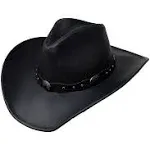 Stetson Roxbury Black Distressed Shapeable Leather Cowboy Western Hat - Large