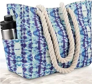 Odyseaco Waterproof Beach Bag Tote - Beach Bags for Women, Vacation Beach Essentials - Pool Bag & Large Beach Tote Bags for Women (Tie-Dye)