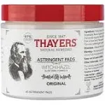 Thayers Witch Hazel Astringent Pads with Aloe Vera - 60 count