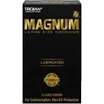 Magnum Condoms, Lubricated, Large Size - 12 condoms