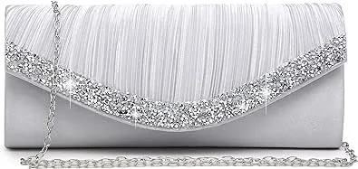 Dasein Clutch Purses for Women Evening Bags Formal Clutches with Rhinestones for Wedding Party Prom Dressy Purse