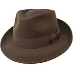 Premium Doyle - Teardrop Fedora Hat - 100% Wool Felt - Crushable for Travel - Water Resistant - Unisex