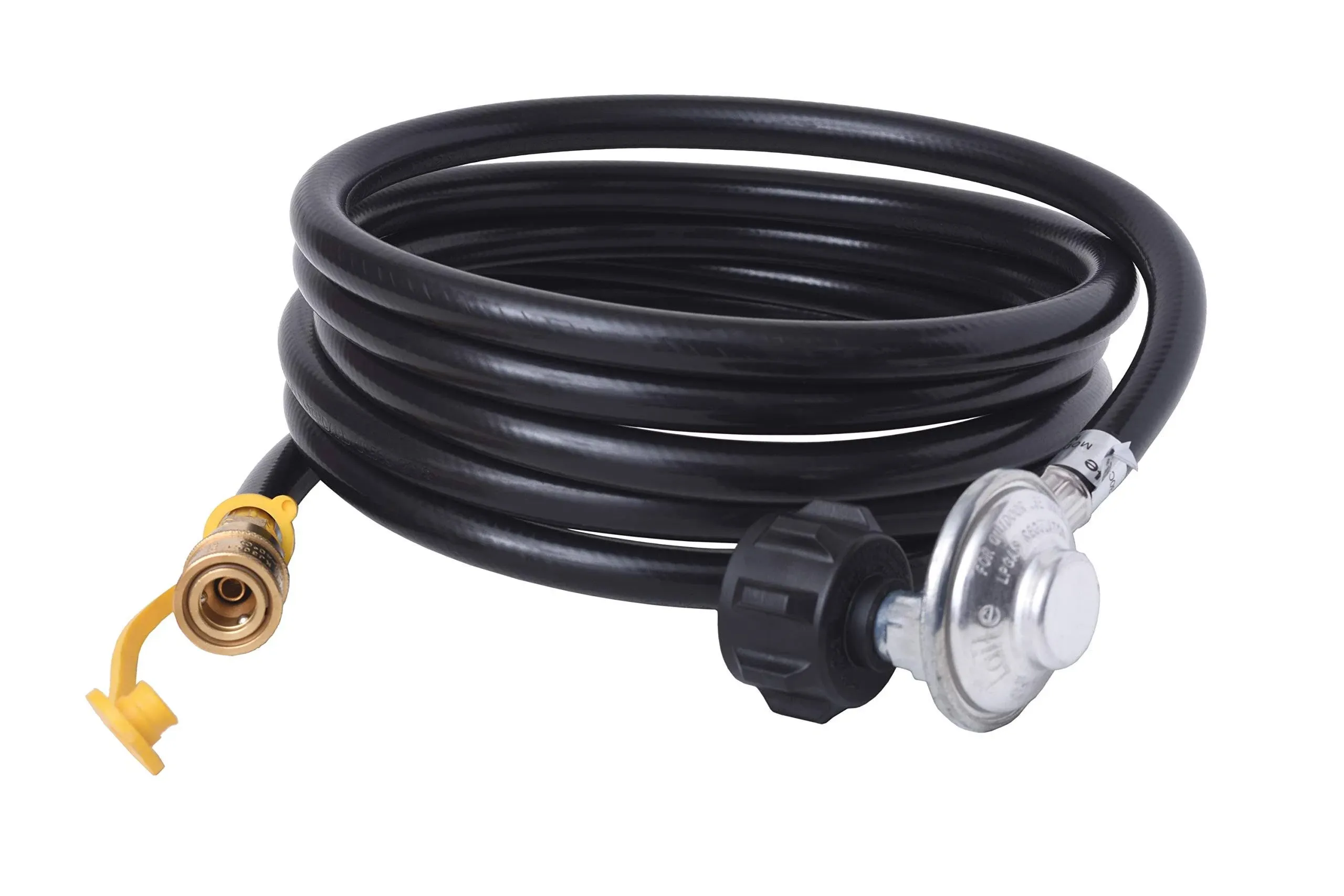 Flame King Propane Regulator Hose with Quick Connect – 12 feet