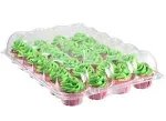 Katgely 24 Pack Cupcake Boxes - Set of 4- Plastic Cupcake Containers