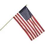 Valley Forge American Flag Kit 2.5' x 4' Polycotton SENTINEL 100% Made in U.S.A. 5' Wood Pole and Bracket Model AA99050,Red,White,Blue