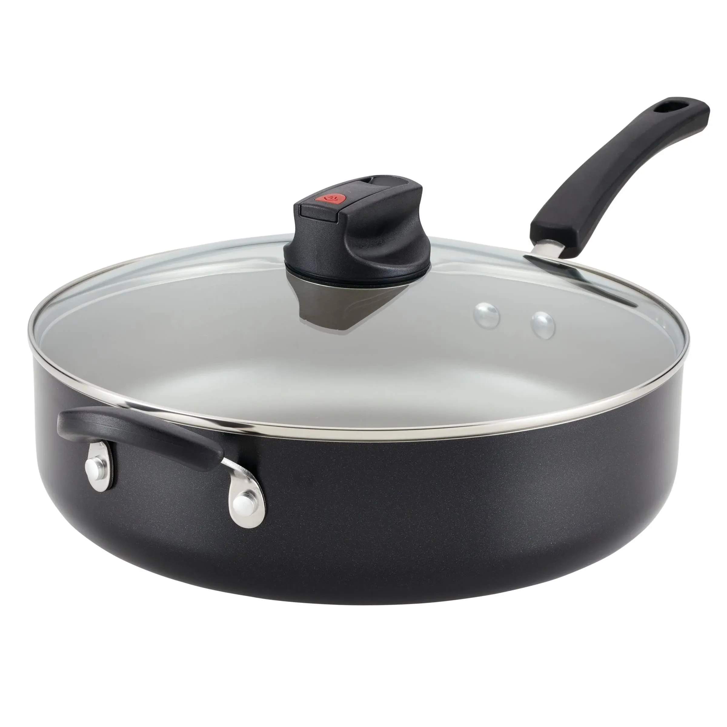 Farberware Smart Control Nonstick Jumbo Cooker with Helper Handle, 6-Quart, Black, Aluminum